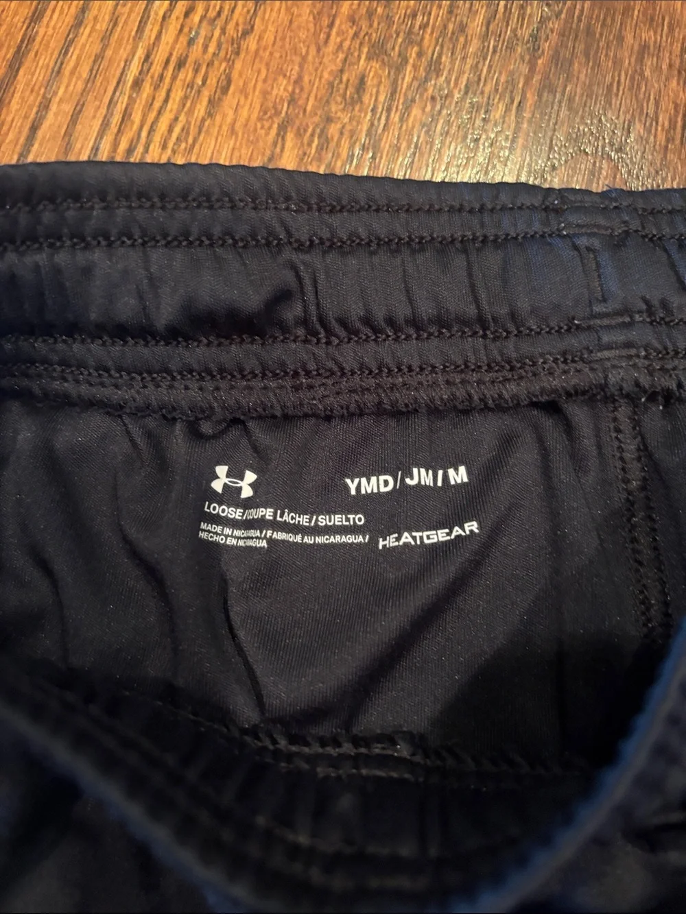 Under Armour youth Black Athletic Training Shorts with Drawstring